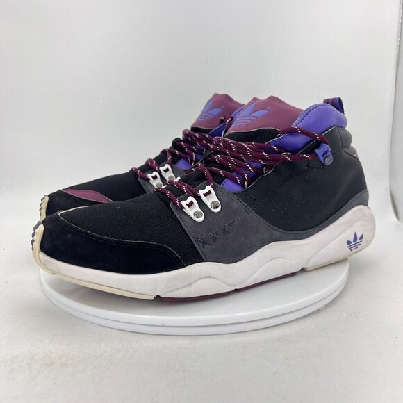 Adidas Fortitude Mid Men Size 11.5 G09439 Black Phantom Gray Nobcri Purple Shoes - Picture 1 of 14